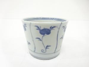 古伊万里　染付　花唐草　蕎麦猪口